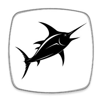 Swordfish - Square fridge magnet - white - Front