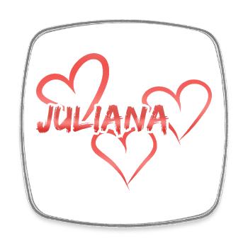 Vorname Juliana - Viereckiger Kühlschrankmagnet - Weiß - Vorne