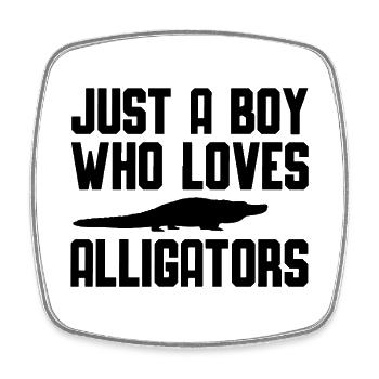 Alligator Reptil - Viereckiger Kühlschrankmagnet - Weiß - Vorne