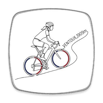 Mont Ventoux 1909m Minimalistische Linienkunst - Viereckiger Kühlschrankmagnet - Weiß - Vorne
