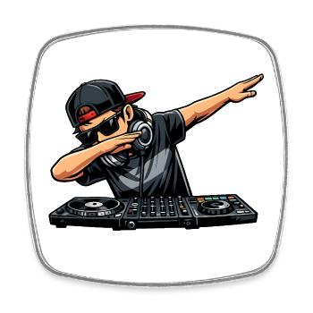 Dabbing DJ - Viereckiger Kühlschrankmagnet - Weiß - Vorne