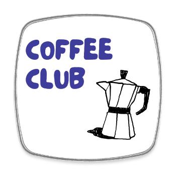 Coffee Club Mokka Illustration - Viereckiger Kühlschrankmagnet - Weiß - Vorne
