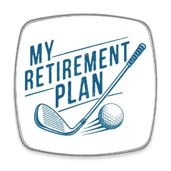 Mon plan de retraite Golf - Magnet carré - blanc - Devant