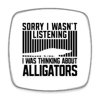 Alligator Silhouette Reptil - Viereckiger Kühlschrankmagnet - Weiß - Vorne