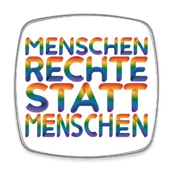 Menschenrechte Statement für Demokratie Fans - Viereckiger Kühlschrankmagnet - Weiß - Vorne