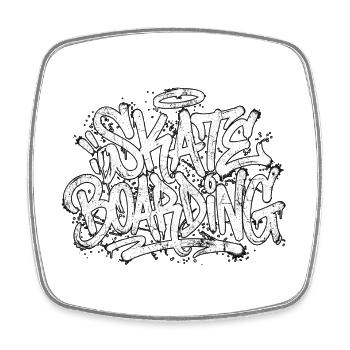 Skateboarding Graffiti Handschrift - Viereckiger Kühlschrankmagnet - Weiß - Vorne