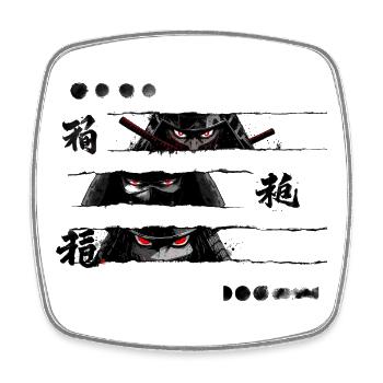 Roter Shinobi Katanas - Viereckiger Kühlschrankmagnet - Weiß - Vorne