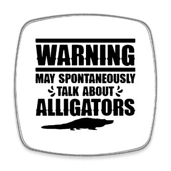 Alligator Reptil - Viereckiger Kühlschrankmagnet - Weiß - Vorne