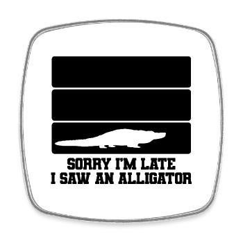 Alligator Silhouette Humor - Viereckiger Kühlschrankmagnet - Weiß - Vorne