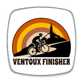 Ventoux Finisher Retro-Radfahrer - Viereckiger Kühlschrankmagnet - Weiß - Vorne