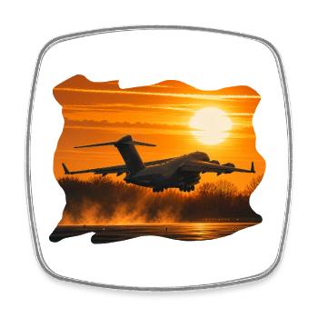 C-17 Globemaster Sunset - Viereckiger Kühlschrankmagnet - Weiß - Vorne