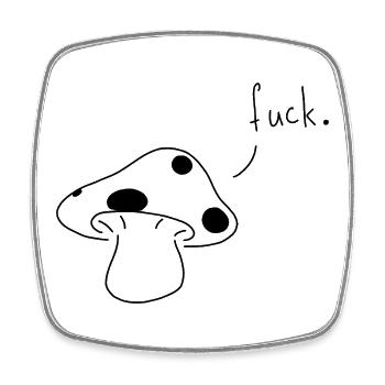 Fucked Mushroom - design for climate fighters - Viereckiger Kühlschrankmagnet - Weiß - Vorne