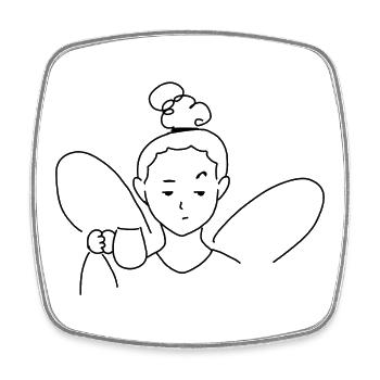 Annoyed Coffee Fairy, T-Shirt for Fantasy Lovers - Viereckiger Kühlschrankmagnet - Weiß - Vorne