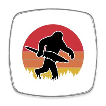 Bigfoot Alligator Vintage Silhouette - Viereckiger Kühlschrankmagnet - Weiß - Vorne