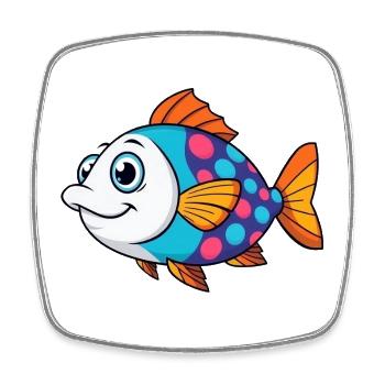 Bunter Tropischer Fisch - Viereckiger Kühlschrankmagnet - Weiß - Vorne