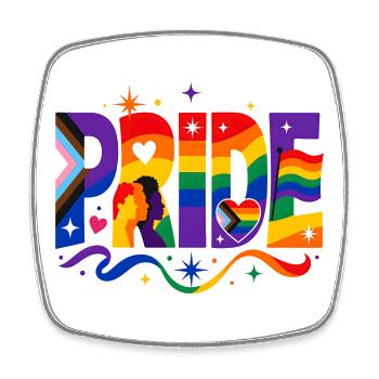 Pride Spruch für LGBTQ Aktivisten & Fans - Viereckiger Kühlschrankmagnet - Weiß - Vorne