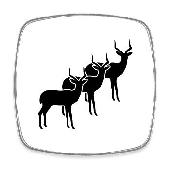 Antelope Silhouettes Minimalist - Square fridge magnet - white - Front