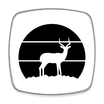 Antilope Silhouette - Viereckiger Kühlschrankmagnet - Weiß - Vorne