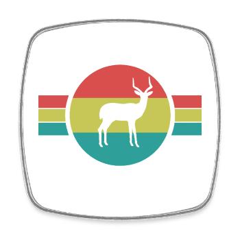 Antelope Retro Sunset – Safari Wild Animal - Magnet carré - blanc - Devant