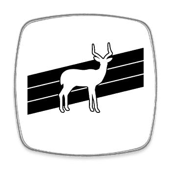 Antelope Silhouette - Square fridge magnet - white - Front