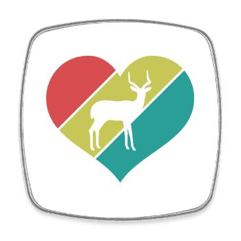 Antilope Herz – Safari Afrika - Viereckiger Kühlschrankmagnet - Weiß - Vorne
