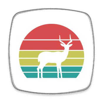 Vintage Antilope Silhouette – Retro Safari - Viereckiger Kühlschrankmagnet - Weiß - Vorne