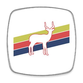 Antilope Retro Streifen – Safari Wildtier - Viereckiger Kühlschrankmagnet - Weiß - Vorne