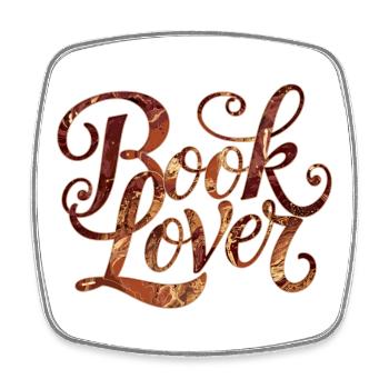 Amoureux des livres lisant la typographie des livres - Magnet carré - blanc - Devant