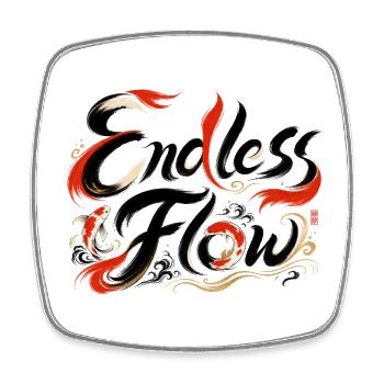 Endless Flow | Japanische Zen Kunst - Viereckiger Kühlschrankmagnet - Weiß - Vorne