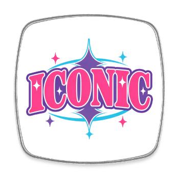 Iconic – Chunky Y2K Retro Serif Statement Vector - Square fridge magnet - white - Front