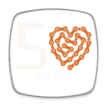 50 Years Bike Still Riding Birthday Gift - Square fridge magnet - white - Front