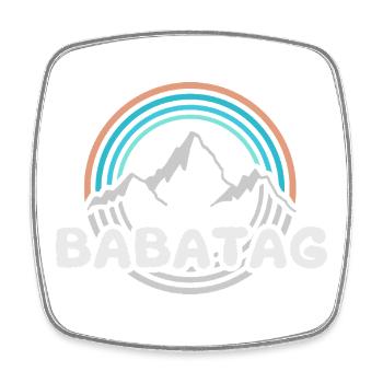 Hiking Babatag - Square fridge magnet - white - Front