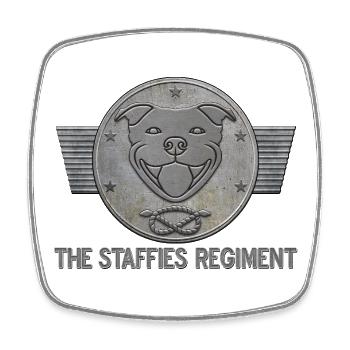 The staffies regiment - 133 - Square fridge magnet - white - Front