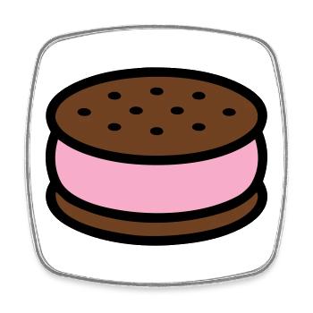 Eissandwich Keks Grafik - Square fridge magnet - white - Front
