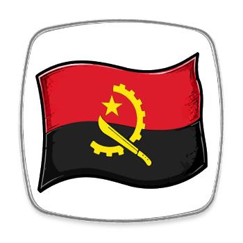 Drapeau angolais - Magnet carré - blanc - Devant