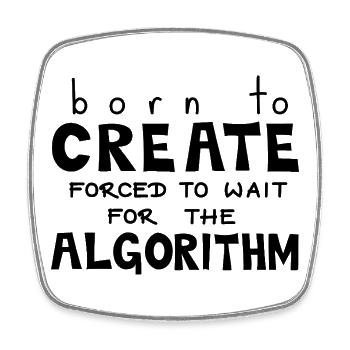 Born To Create, Black - Square fridge magnet - white - Front