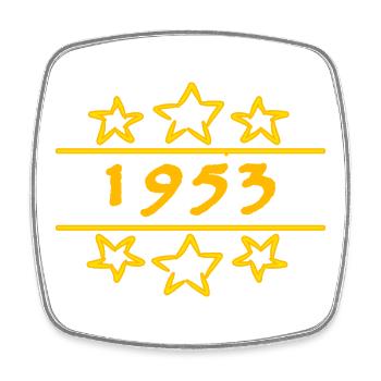 Year 1953 - Square fridge magnet - white - Front