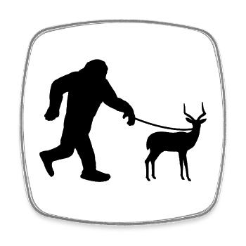 Antelope Sasquatch Humor - Square fridge magnet - white - Front