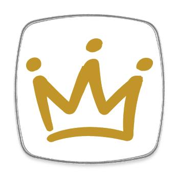 Gold Crown Emblem - Square fridge magnet - white - Front