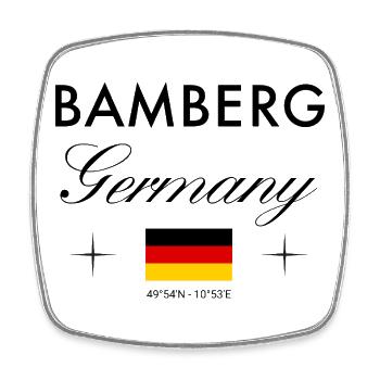 Bamberg Deutschland Koordinaten Reise Souvenir - Viereckiger Kühlschrankmagnet - Weiß - Vorne