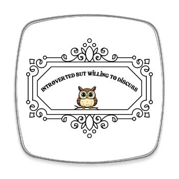 Introverted But Willing To Discuss | Funny Introve - Square fridge magnet - white - Front