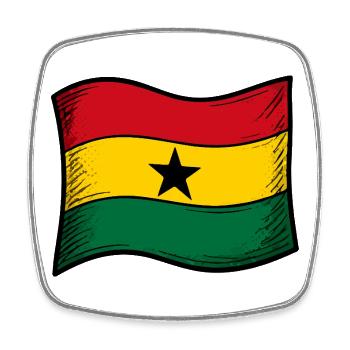 Ghana Flag Red Gold Green Star - Square fridge magnet - white - Front