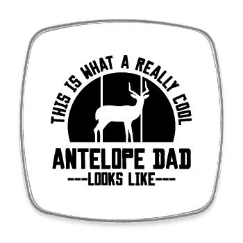 Antelope Dad Retro - Square fridge magnet - white - Front