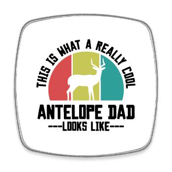 Antelope Dad Retro - Square fridge magnet - white - Front