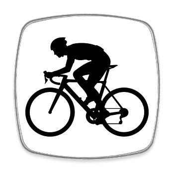 Road Bike Silhouette Cycling - Square fridge magnet - white - Front