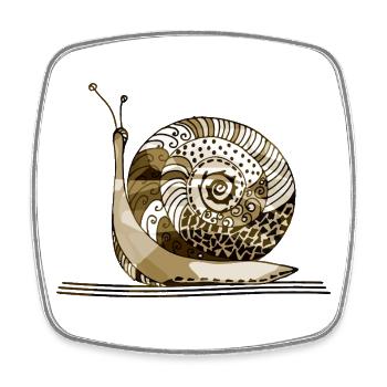 escargot - Magnet carré - blanc - Devant