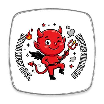 Red Devil Saying - Square fridge magnet - white - Front