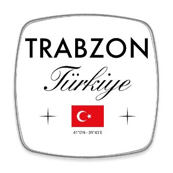 Trabzon Türkei Koordinaten Reise Souvenir - Viereckiger Kühlschrankmagnet - Weiß - Vorne