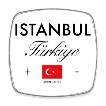 Istanbul Turquie Coordonnées Souvenir de voyage - Magnet carré - blanc - Devant
