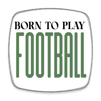 Glyphes de football allongés - Magnet carré - blanc - Devant